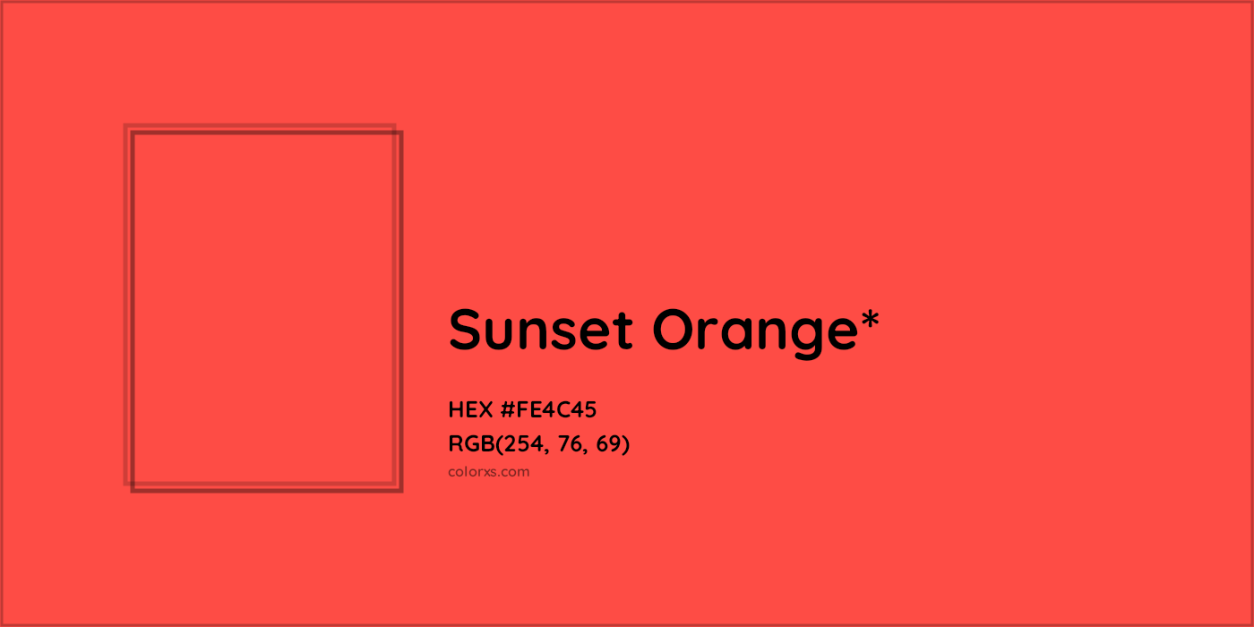 HEX #FE4C45 Color Name, Color Code, Palettes, Similar Paints, Images