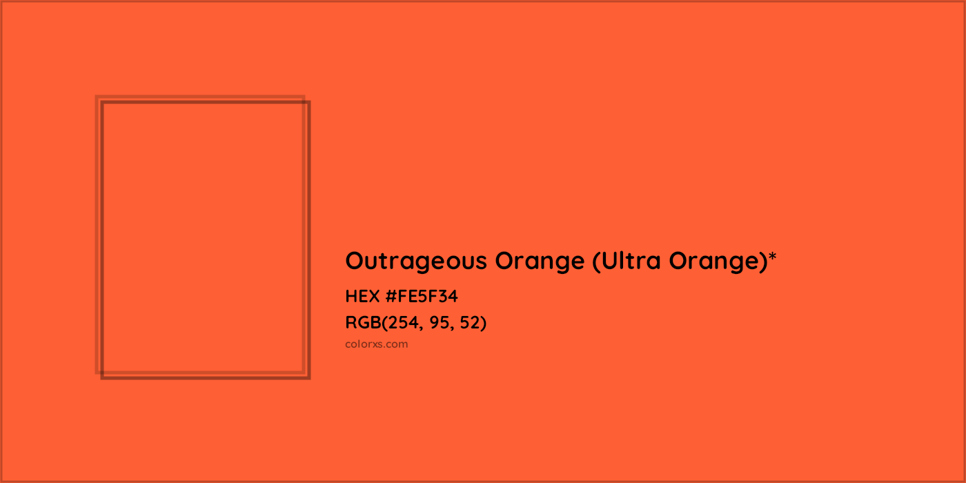 HEX #FE5F34 Color Name, Color Code, Palettes, Similar Paints, Images