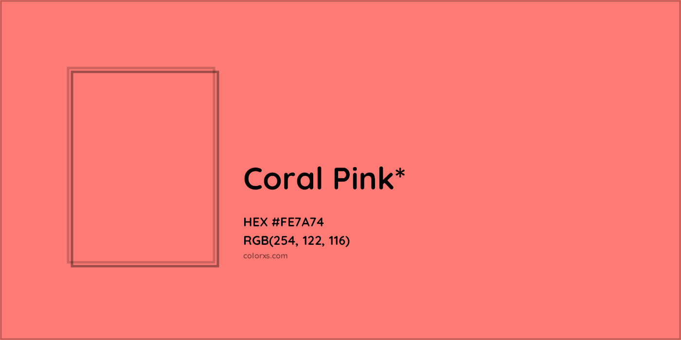 HEX #FE7A74 Color Name, Color Code, Palettes, Similar Paints, Images