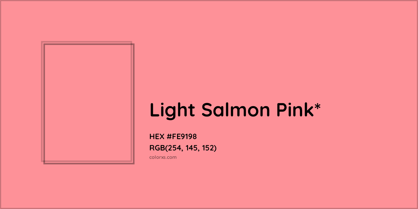 HEX #FE9198 Color Name, Color Code, Palettes, Similar Paints, Images