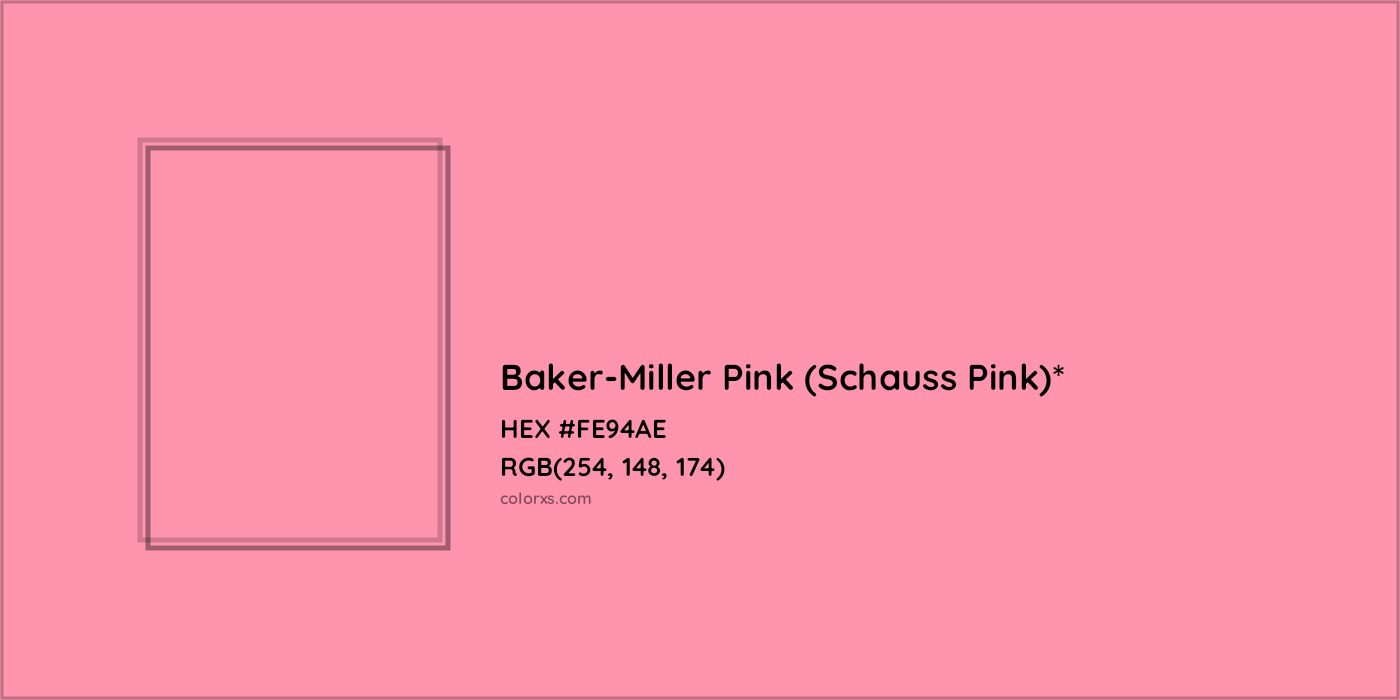 HEX #FE94AE Color Name, Color Code, Palettes, Similar Paints, Images