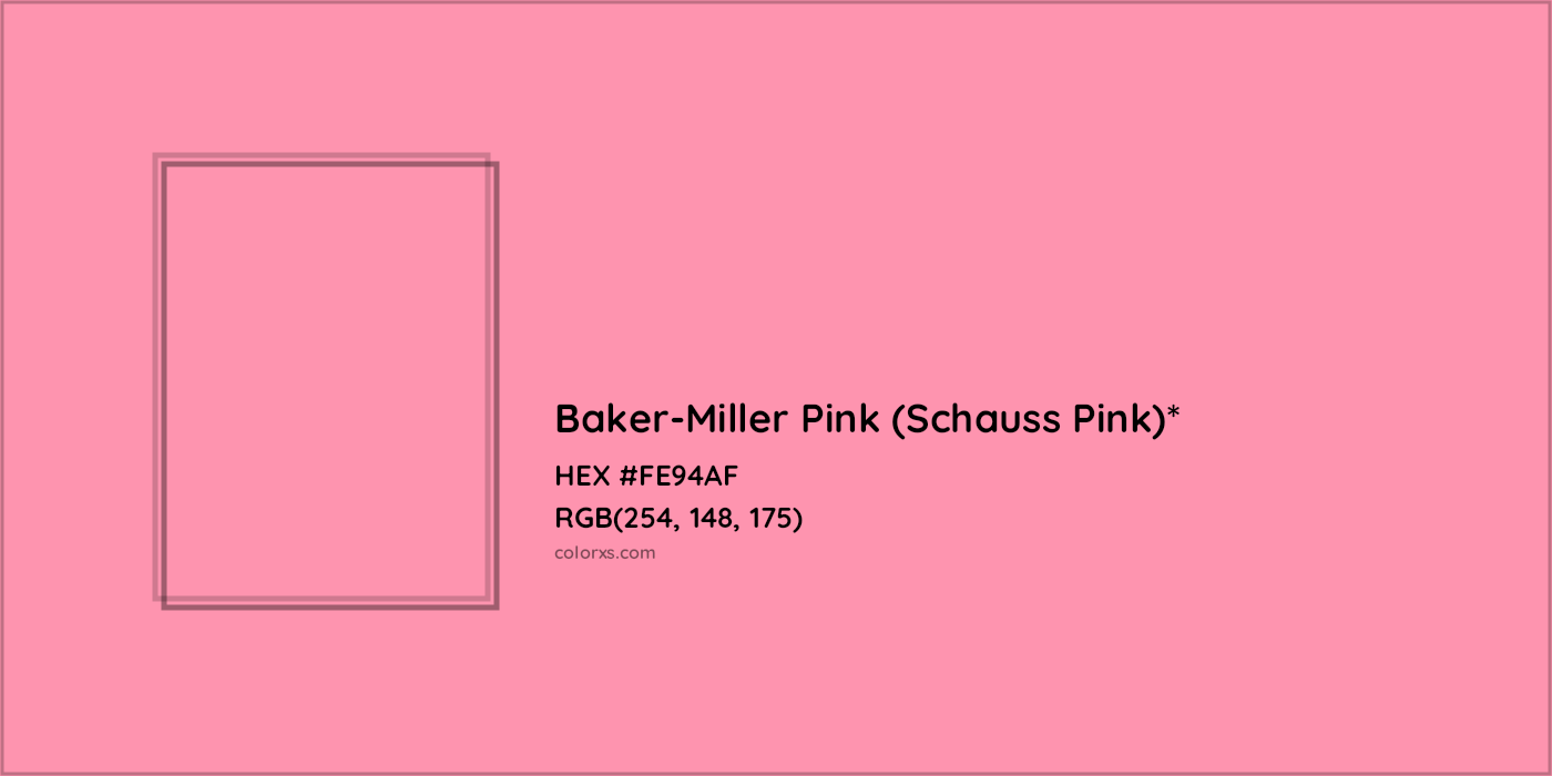 HEX #FE94AF Color Name, Color Code, Palettes, Similar Paints, Images