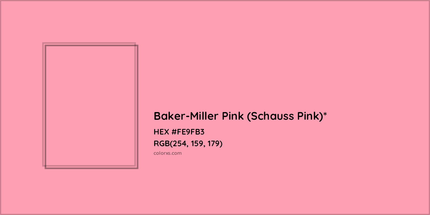 HEX #FE9FB3 Color Name, Color Code, Palettes, Similar Paints, Images