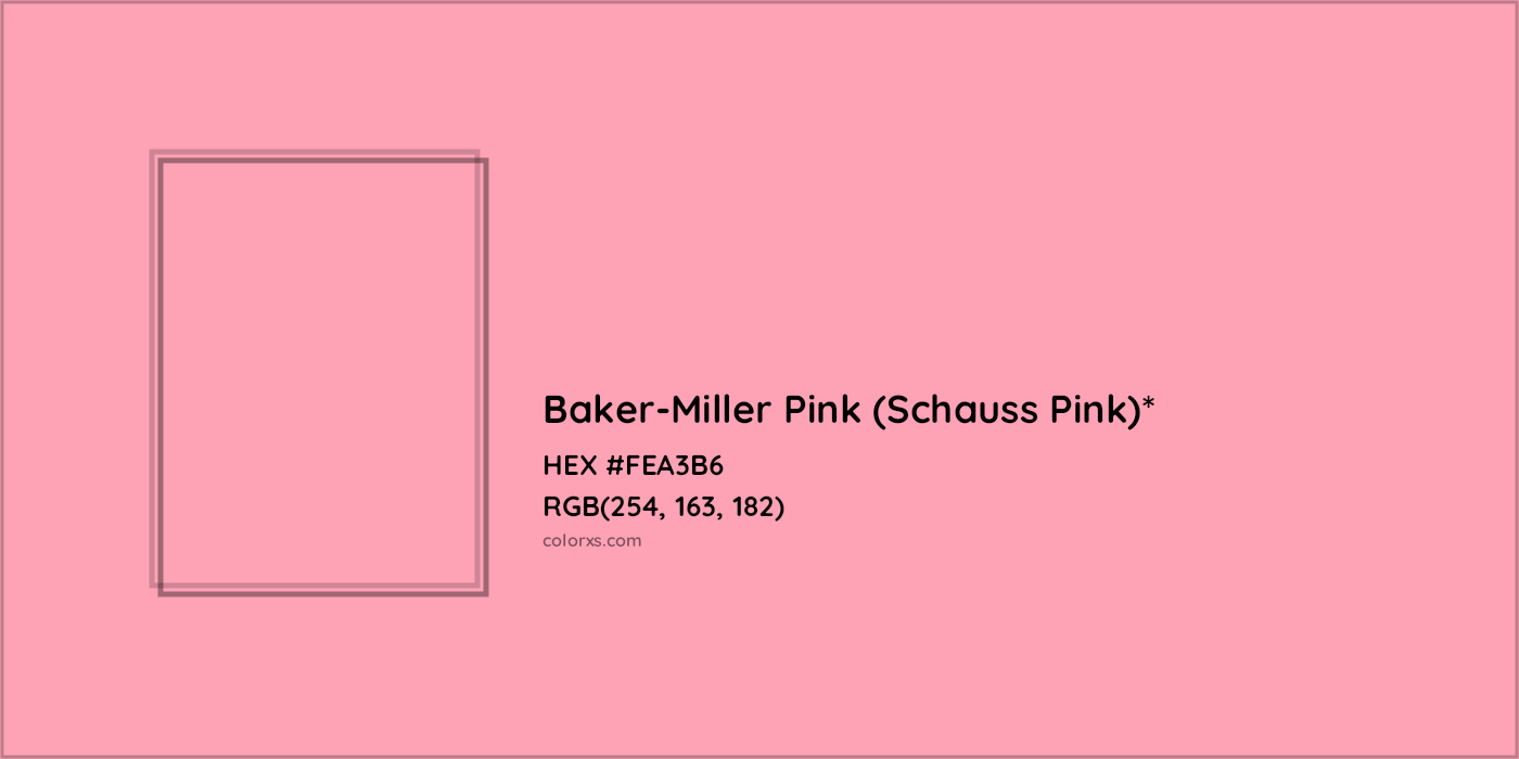 HEX #FEA3B6 Color Name, Color Code, Palettes, Similar Paints, Images