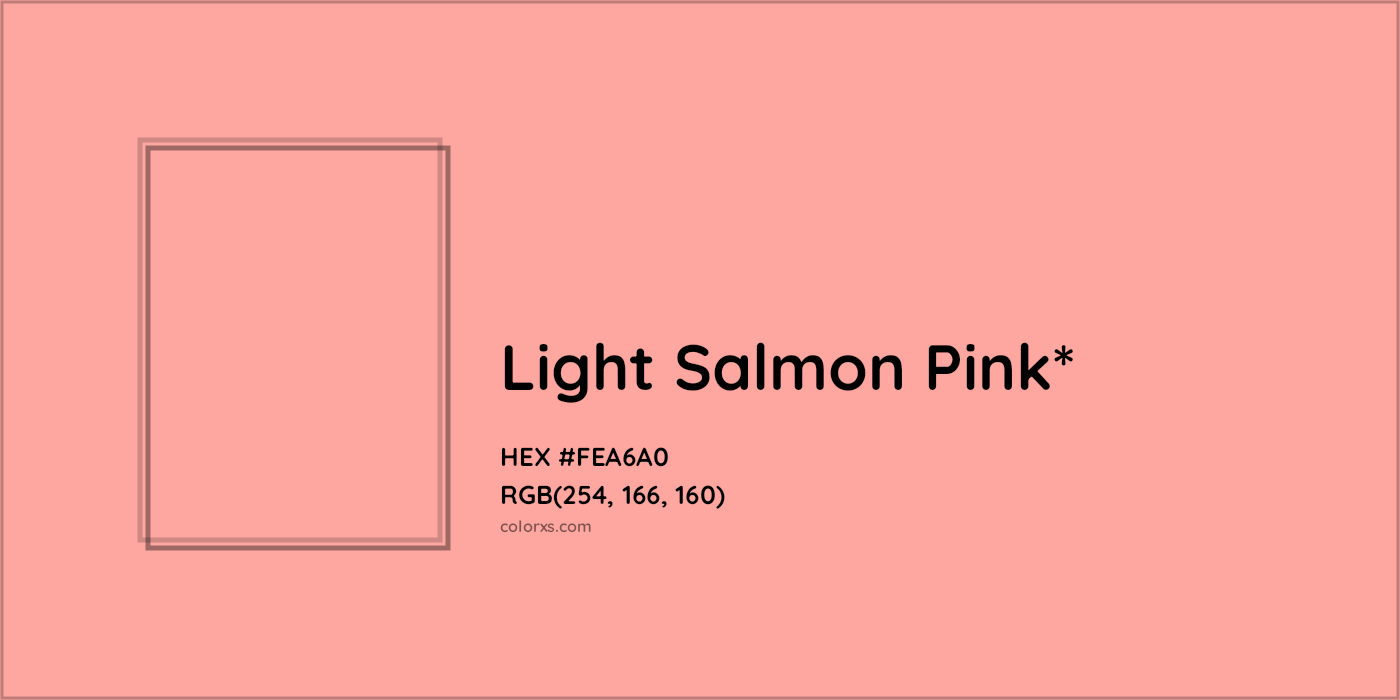 HEX #FEA6A0 Color Name, Color Code, Palettes, Similar Paints, Images