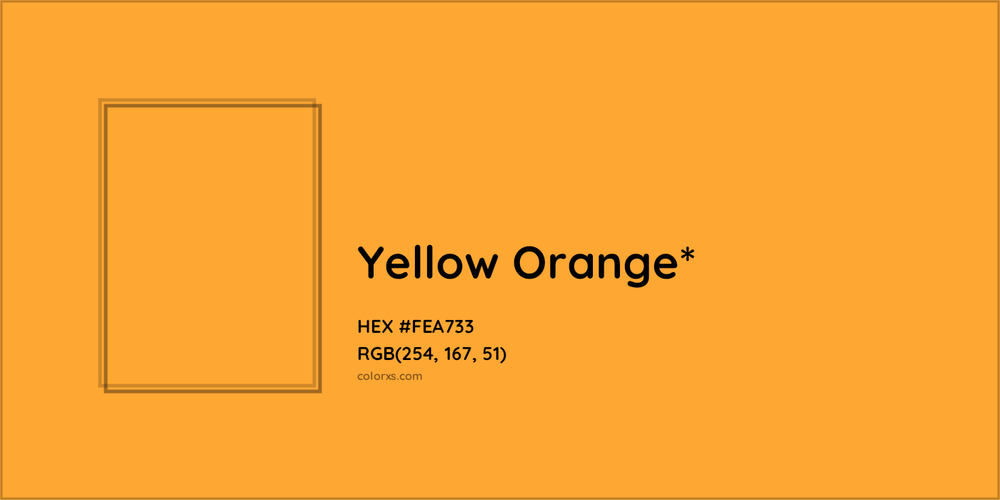 HEX #FEA733 Color Name, Color Code, Palettes, Similar Paints, Images