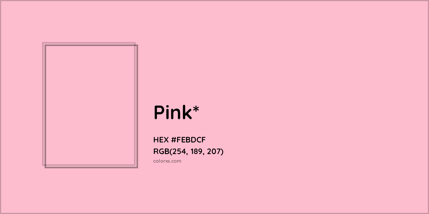 HEX #FEBDCF Color Name, Color Code, Palettes, Similar Paints, Images