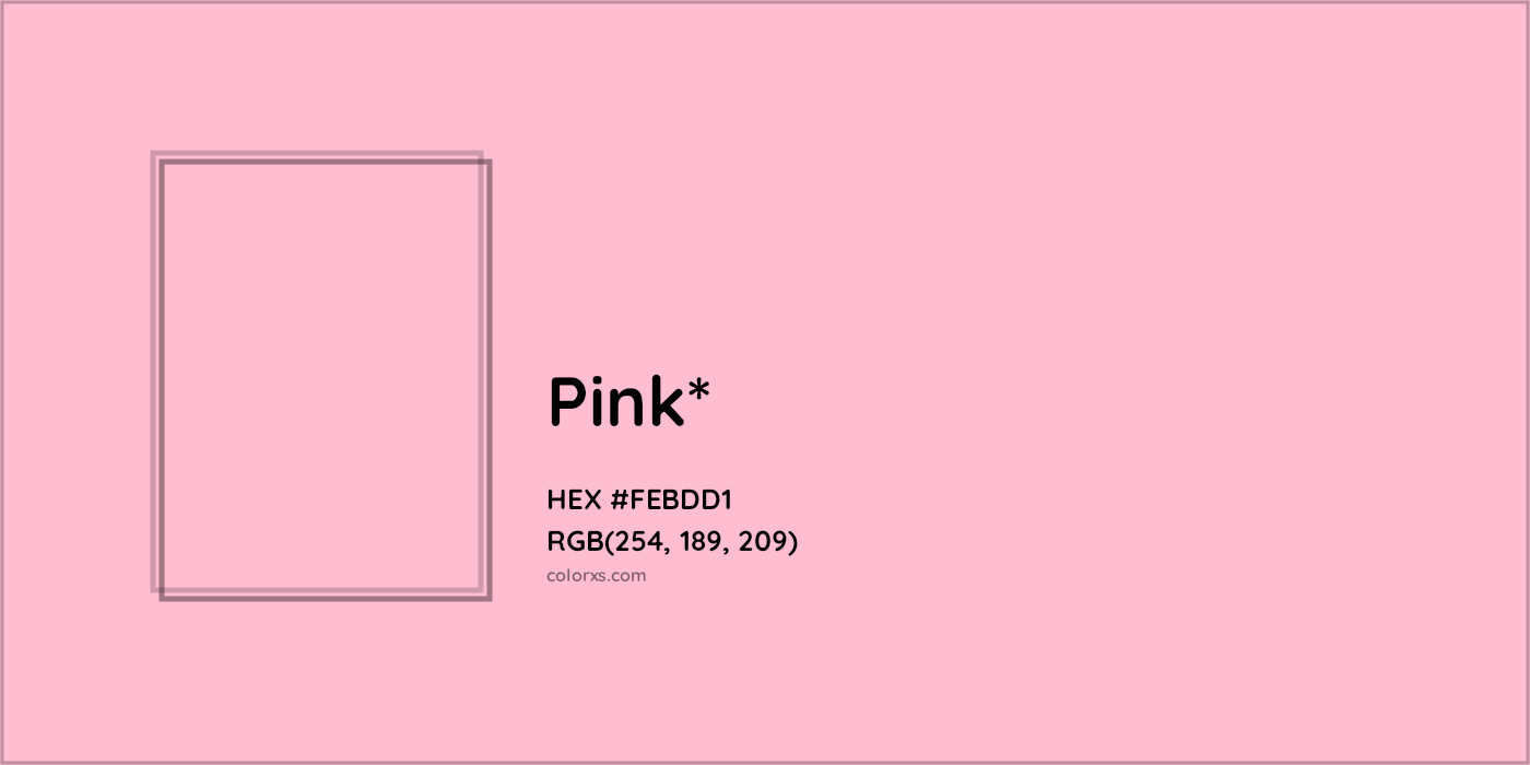 HEX #FEBDD1 Color Name, Color Code, Palettes, Similar Paints, Images
