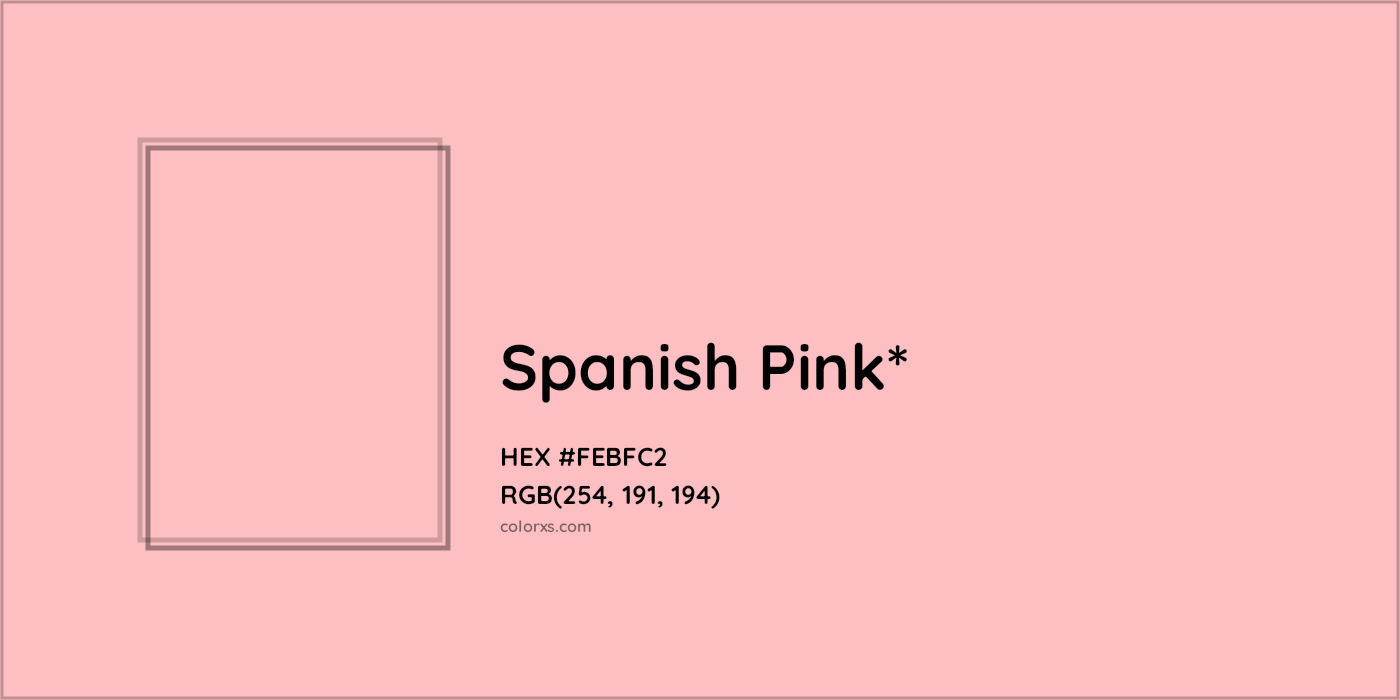 HEX #FEBFC2 Color Name, Color Code, Palettes, Similar Paints, Images