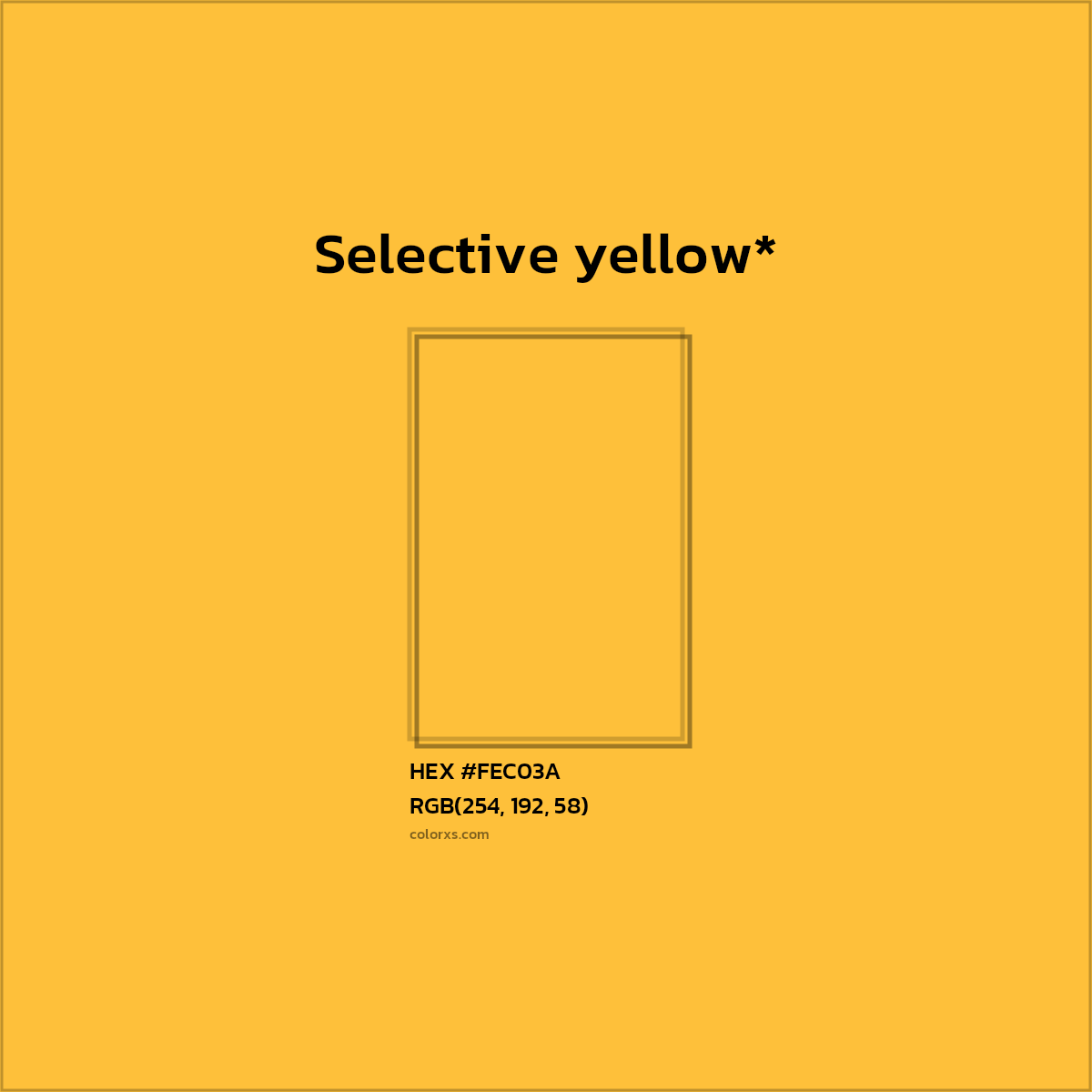 HEX #FEC03A Color Name, Color Code, Palettes, Similar Paints, Images