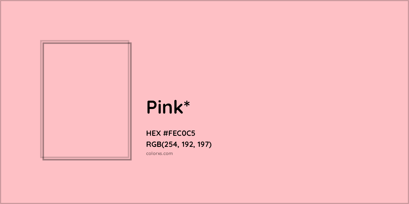 HEX #FEC0C5 Color Name, Color Code, Palettes, Similar Paints, Images