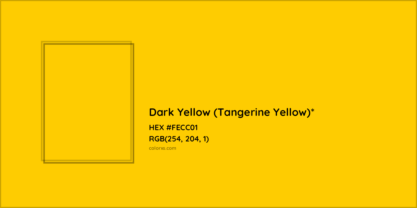 HEX #FECC01 Color Name, Color Code, Palettes, Similar Paints, Images