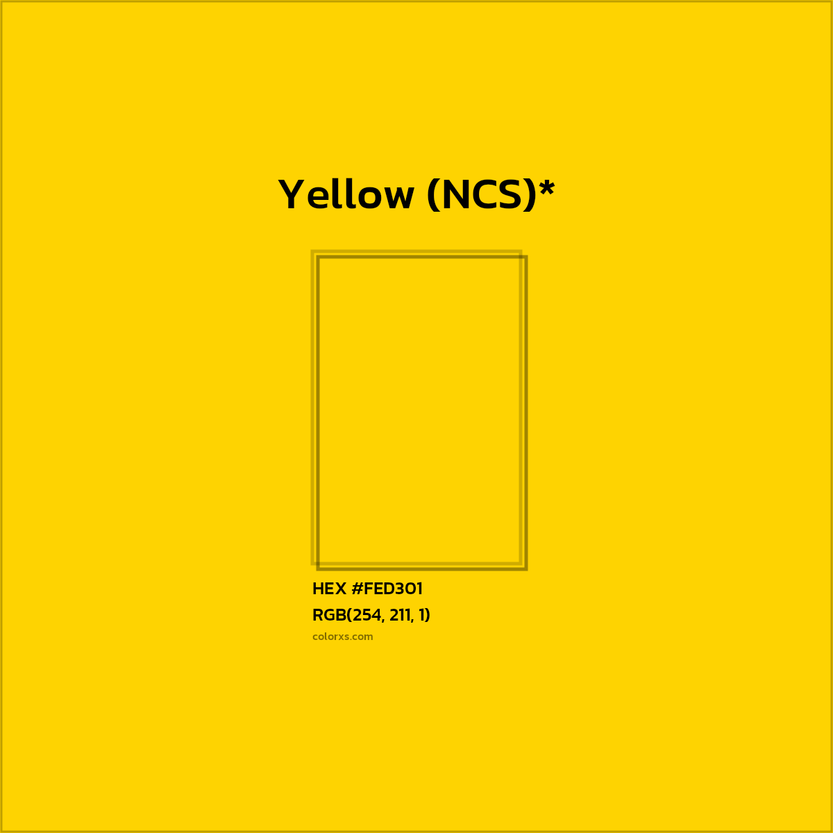 HEX #FED301 Color Name, Color Code, Palettes, Similar Paints, Images