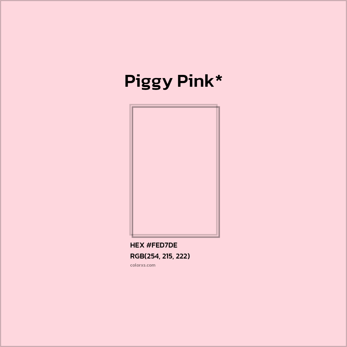 HEX #FED7DE Color Name, Color Code, Palettes, Similar Paints, Images