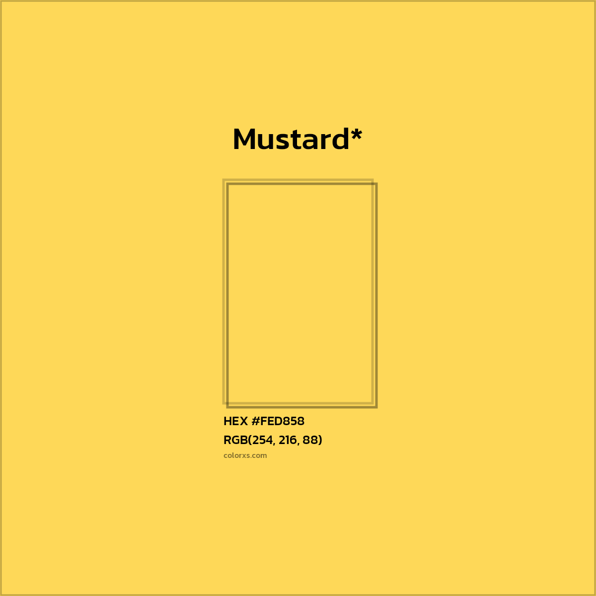 HEX #FED858 Color Name, Color Code, Palettes, Similar Paints, Images