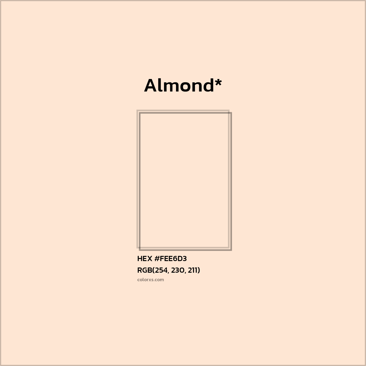 HEX #FEE6D3 Color Name, Color Code, Palettes, Similar Paints, Images