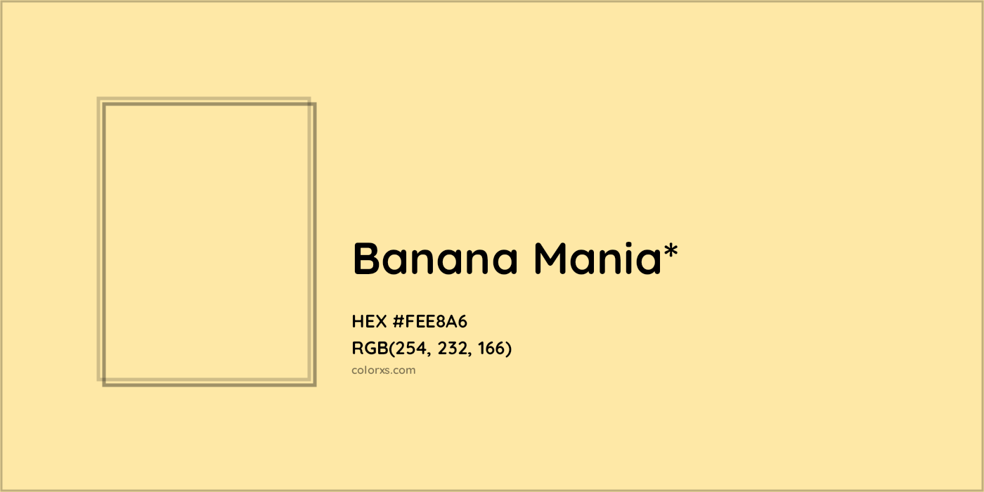 HEX #FEE8A6 Color Name, Color Code, Palettes, Similar Paints, Images
