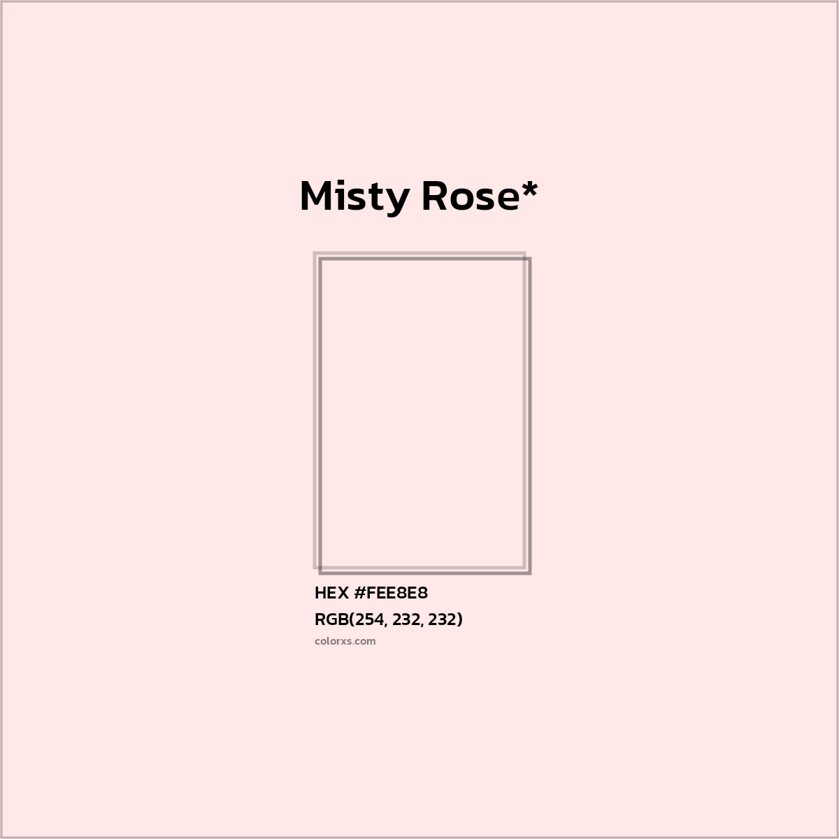 HEX #FEE8E8 Color Name, Color Code, Palettes, Similar Paints, Images