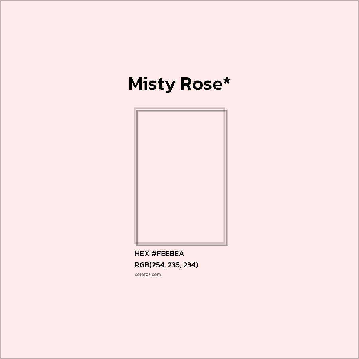 HEX #FEEBEA Color Name, Color Code, Palettes, Similar Paints, Images