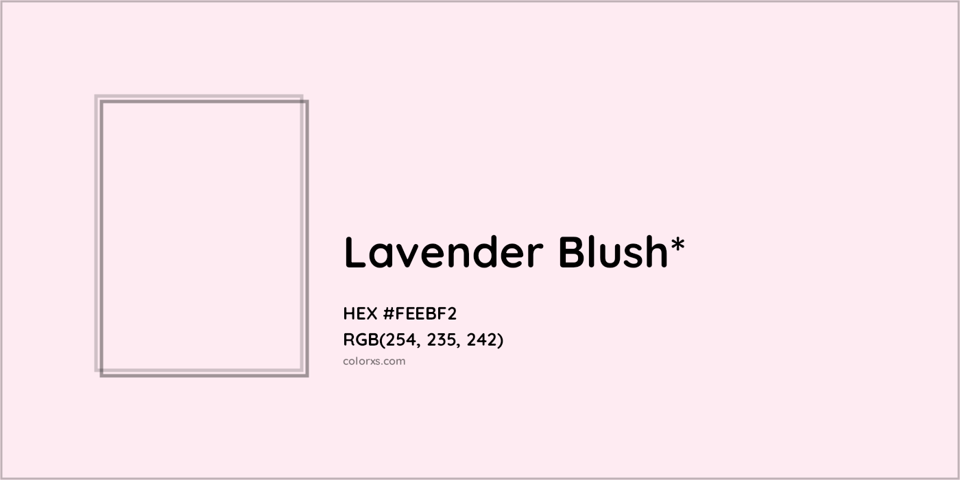HEX #FEEBF2 Color Name, Color Code, Palettes, Similar Paints, Images