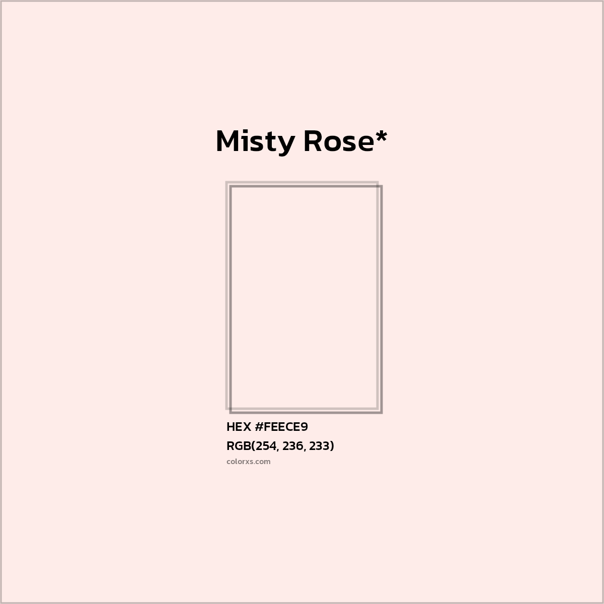 HEX #FEECE9 Color Name, Color Code, Palettes, Similar Paints, Images