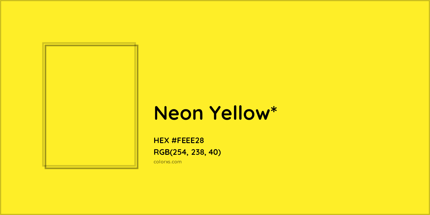 HEX #FEEE28 Color Name, Color Code, Palettes, Similar Paints, Images