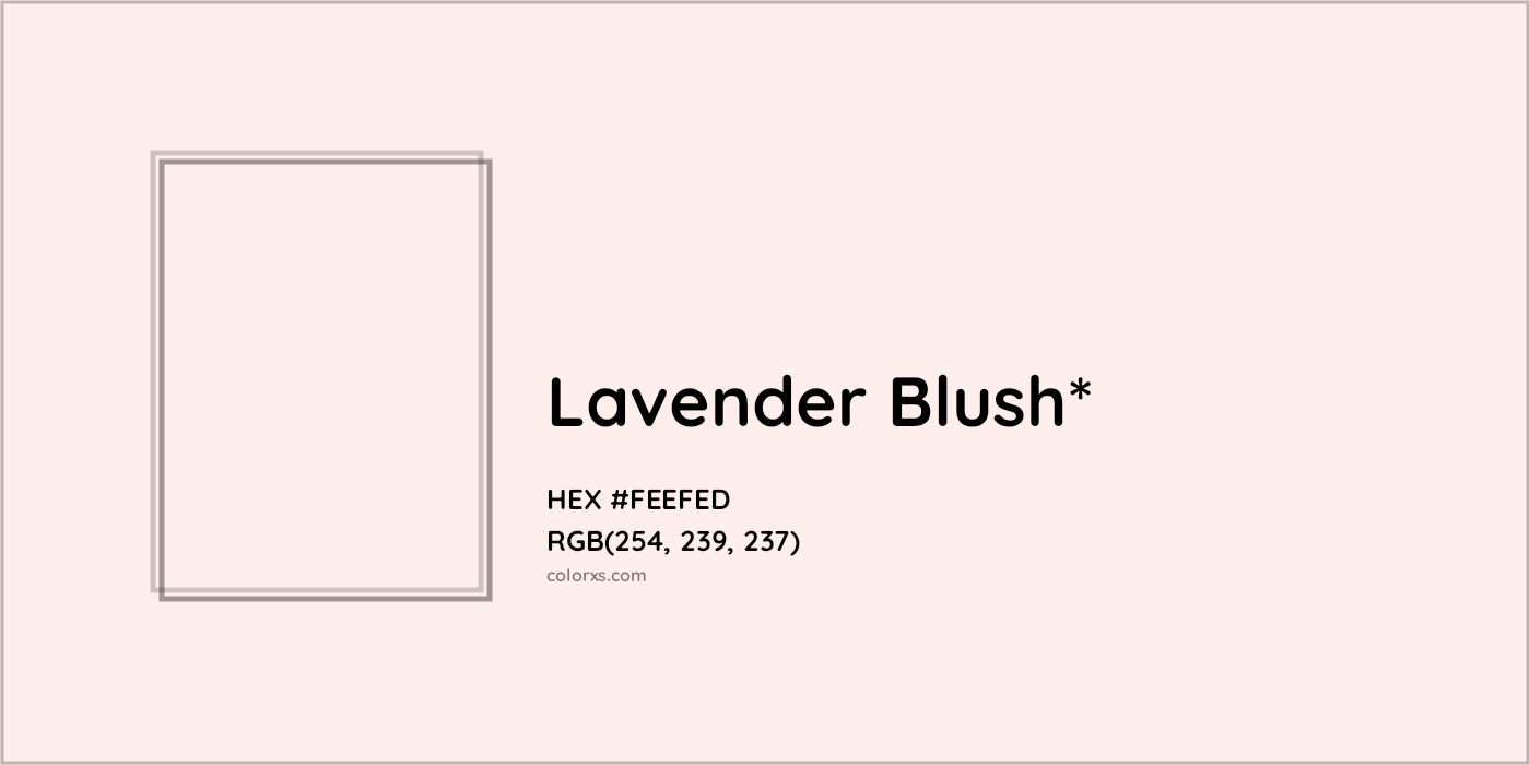 HEX #FEEFED Color Name, Color Code, Palettes, Similar Paints, Images