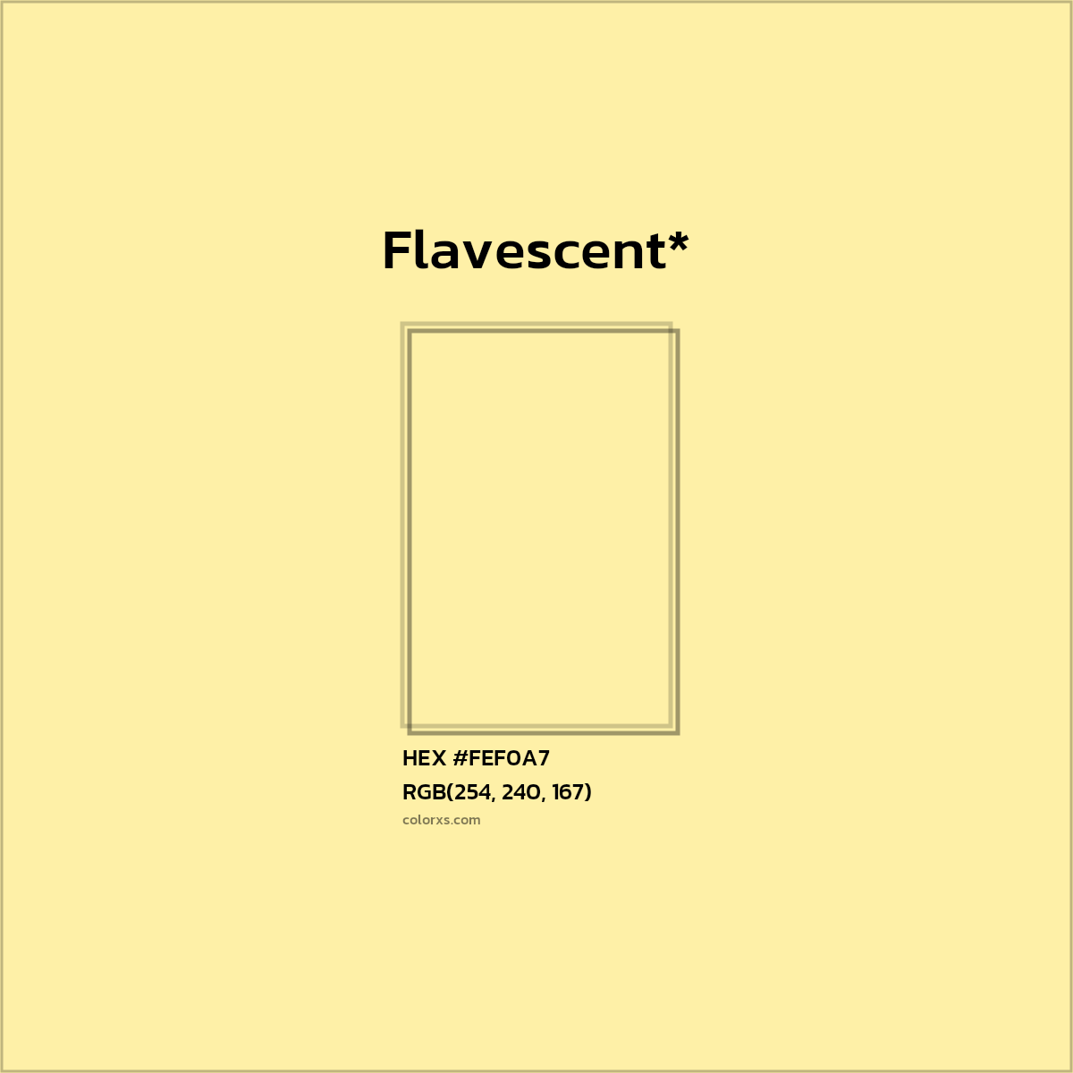 HEX #FEF0A7 Color Name, Color Code, Palettes, Similar Paints, Images