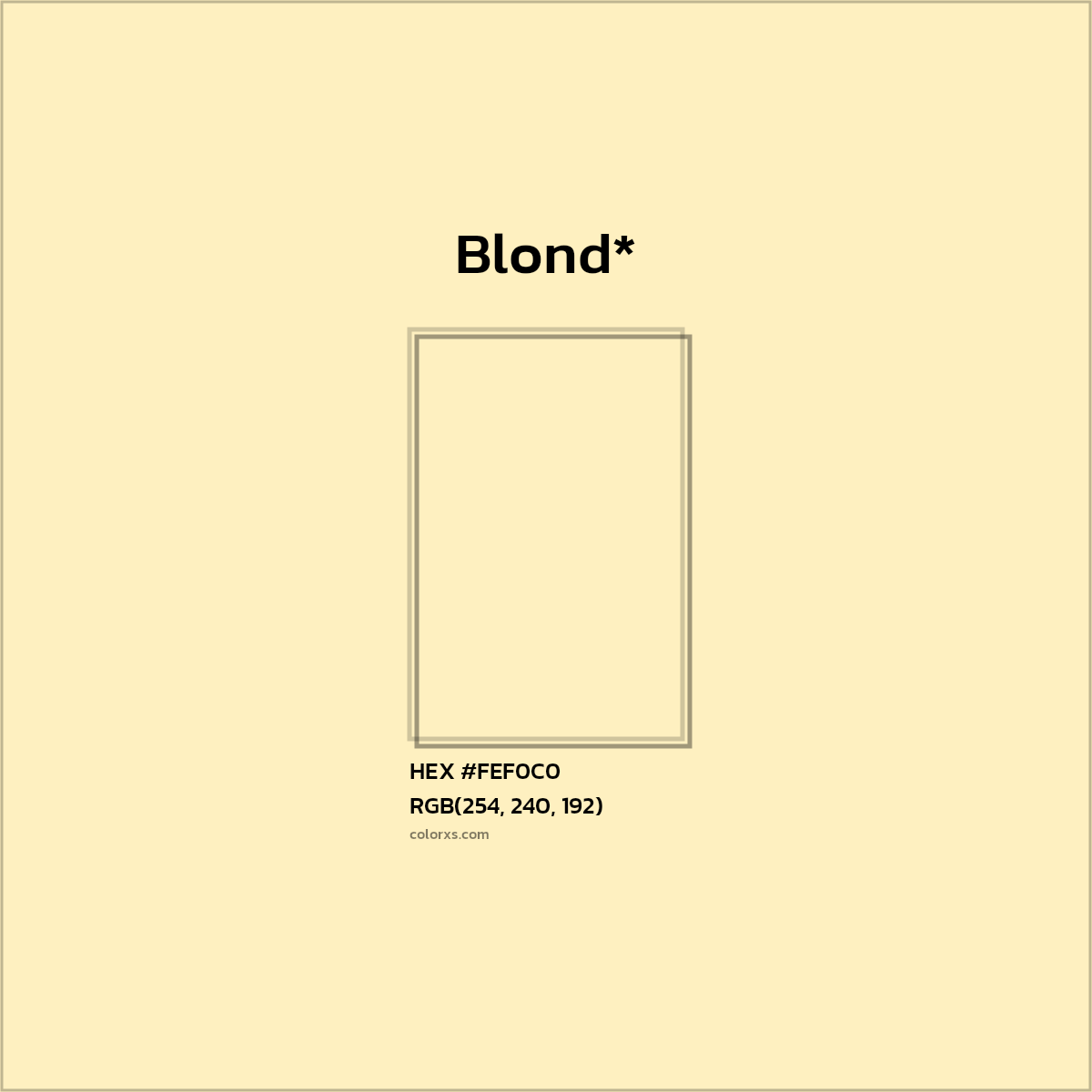 HEX #FEF0C0 Color Name, Color Code, Palettes, Similar Paints, Images