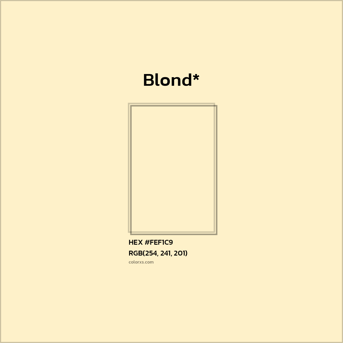 HEX #FEF1C9 Color Name, Color Code, Palettes, Similar Paints, Images