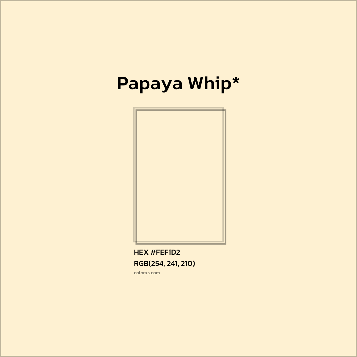 HEX #FEF1D2 Color Name, Color Code, Palettes, Similar Paints, Images