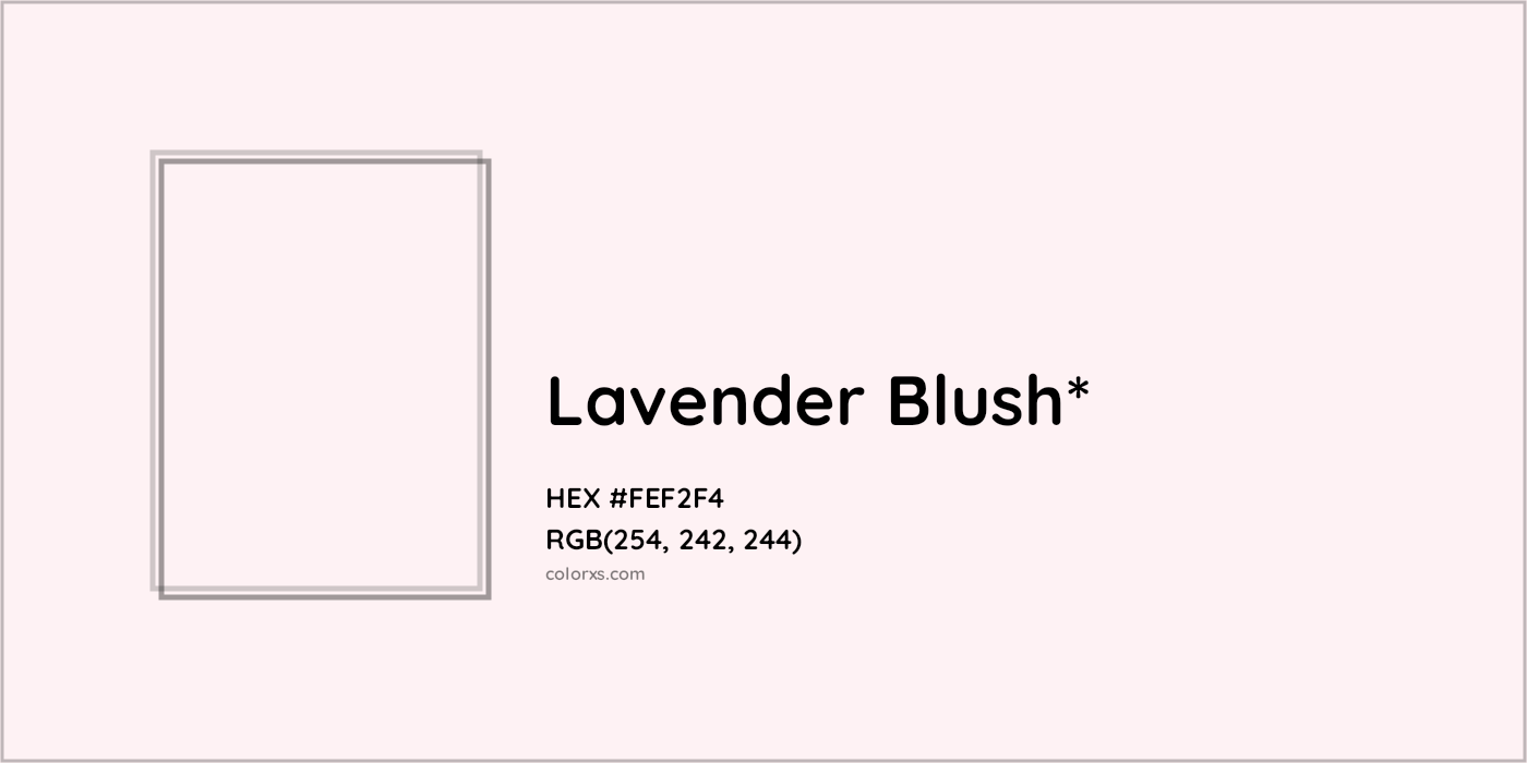 HEX #FEF2F4 Color Name, Color Code, Palettes, Similar Paints, Images