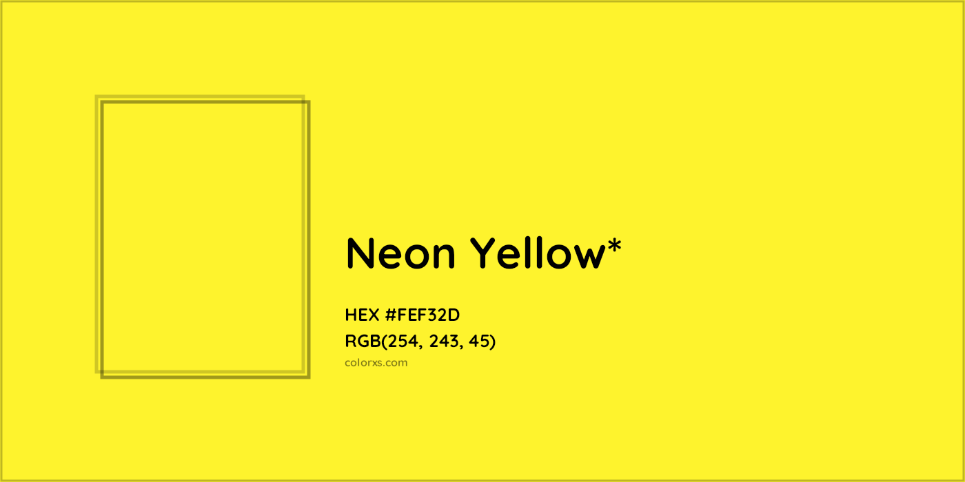 HEX #FEF32D Color Name, Color Code, Palettes, Similar Paints, Images
