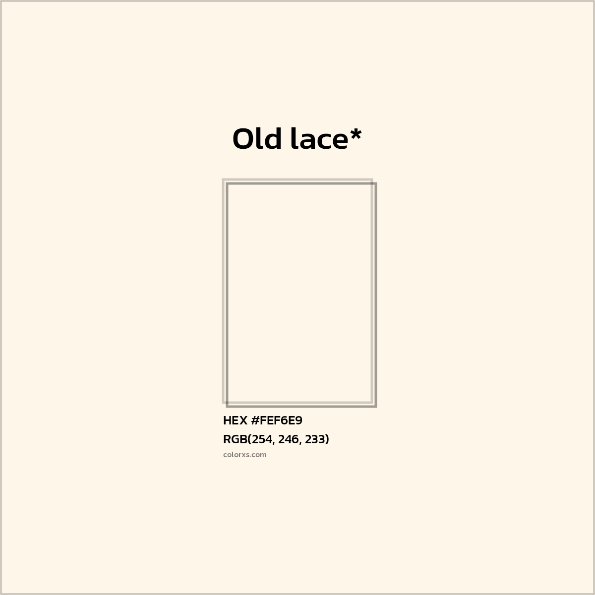 HEX #FEF6E9 Color Name, Color Code, Palettes, Similar Paints, Images