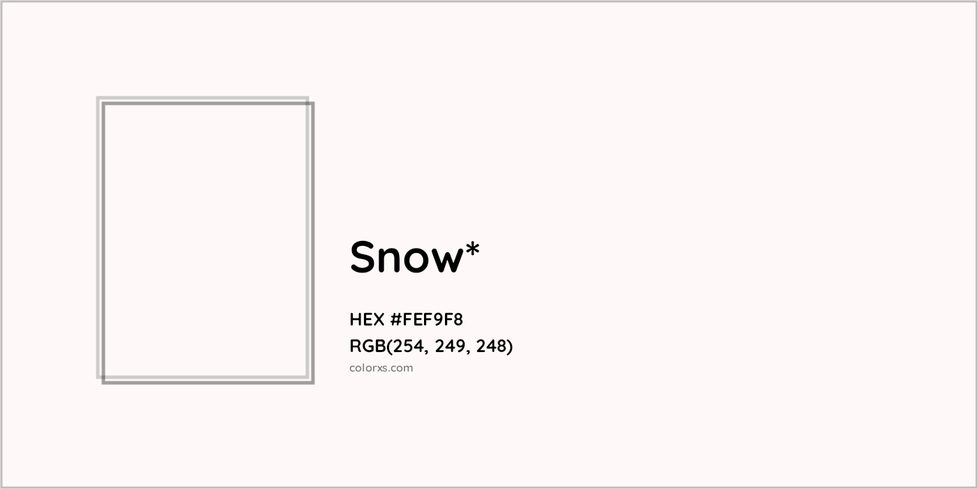 HEX #FEF9F8 Color Name, Color Code, Palettes, Similar Paints, Images