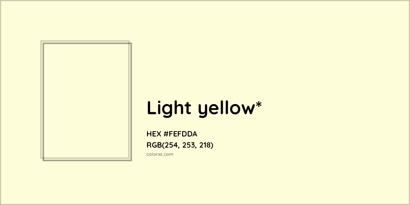 HEX #FEFDDA Color Name, Color Code, Palettes, Similar Paints, Images