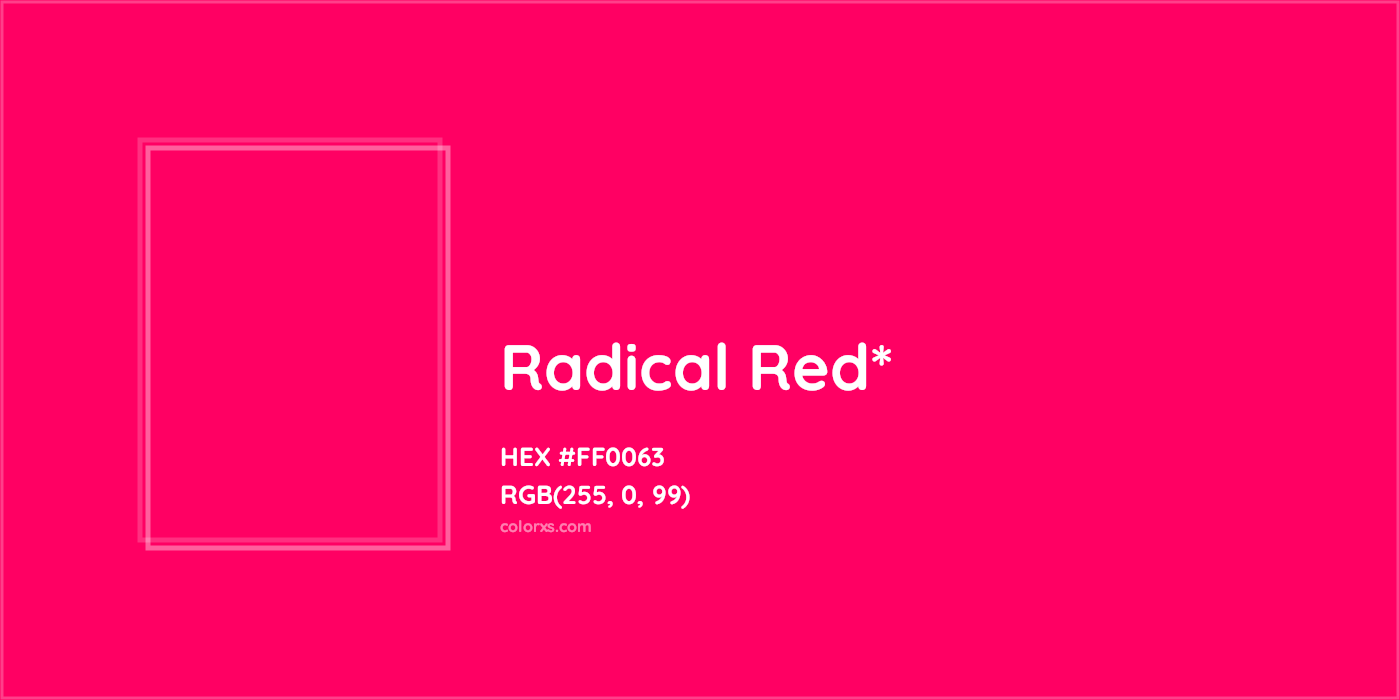 HEX #FF0063 Color Name, Color Code, Palettes, Similar Paints, Images