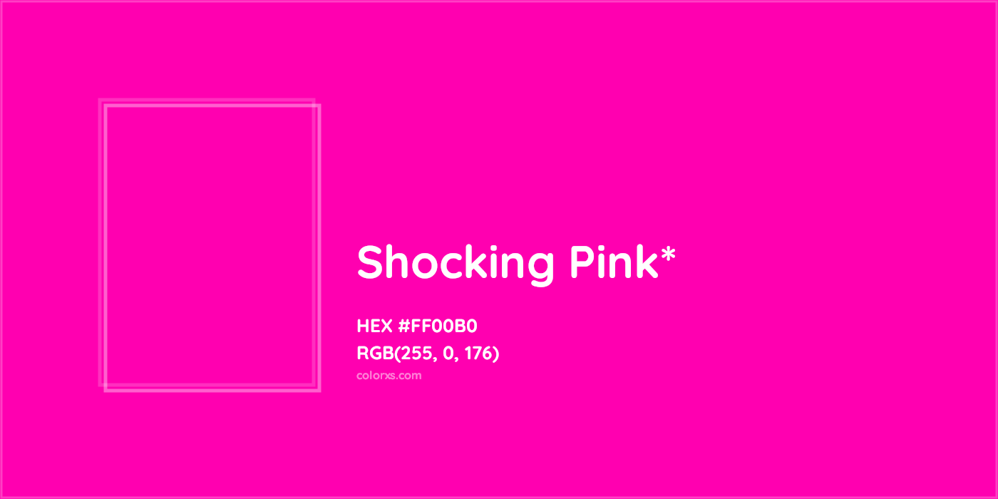 HEX #FF00B0 Color Name, Color Code, Palettes, Similar Paints, Images