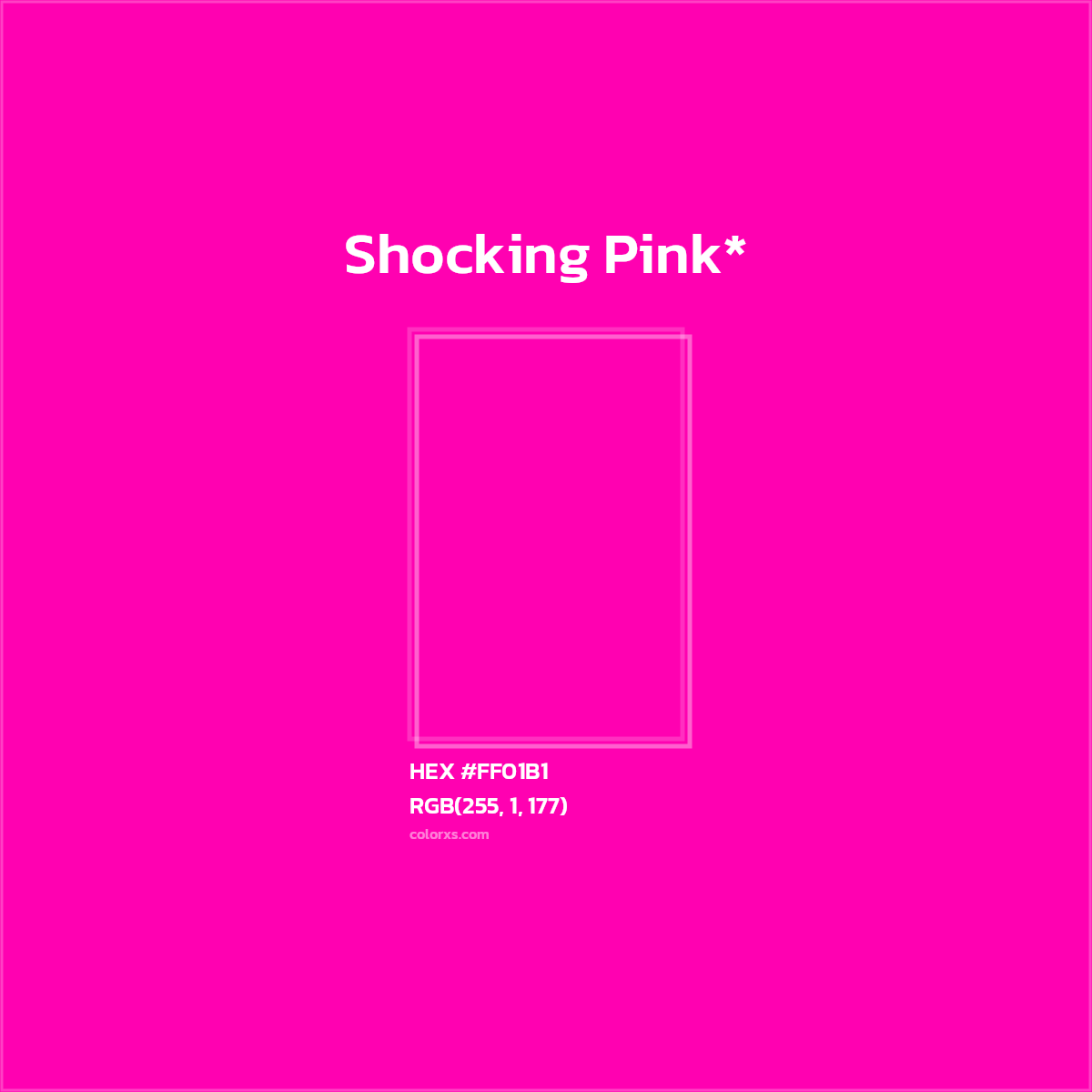 HEX #FF01B1 Color Name, Color Code, Palettes, Similar Paints, Images