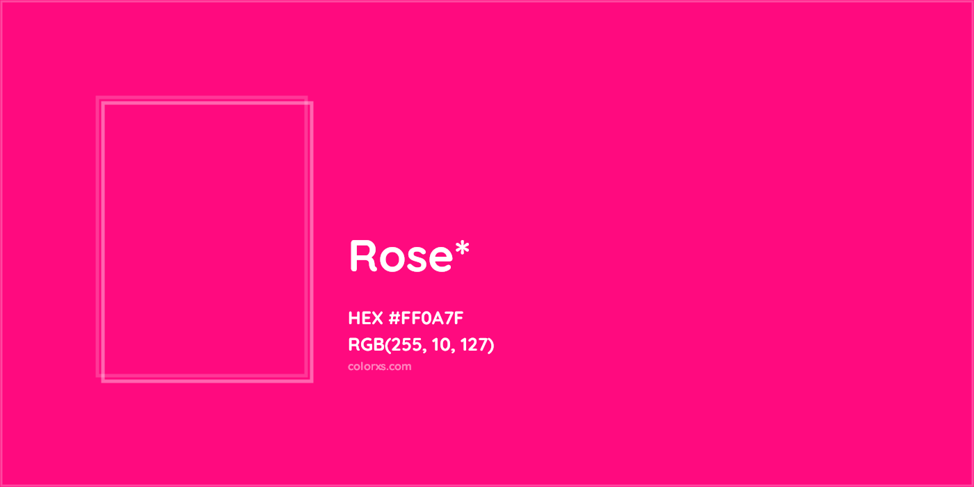HEX #FF0A7F Color Name, Color Code, Palettes, Similar Paints, Images