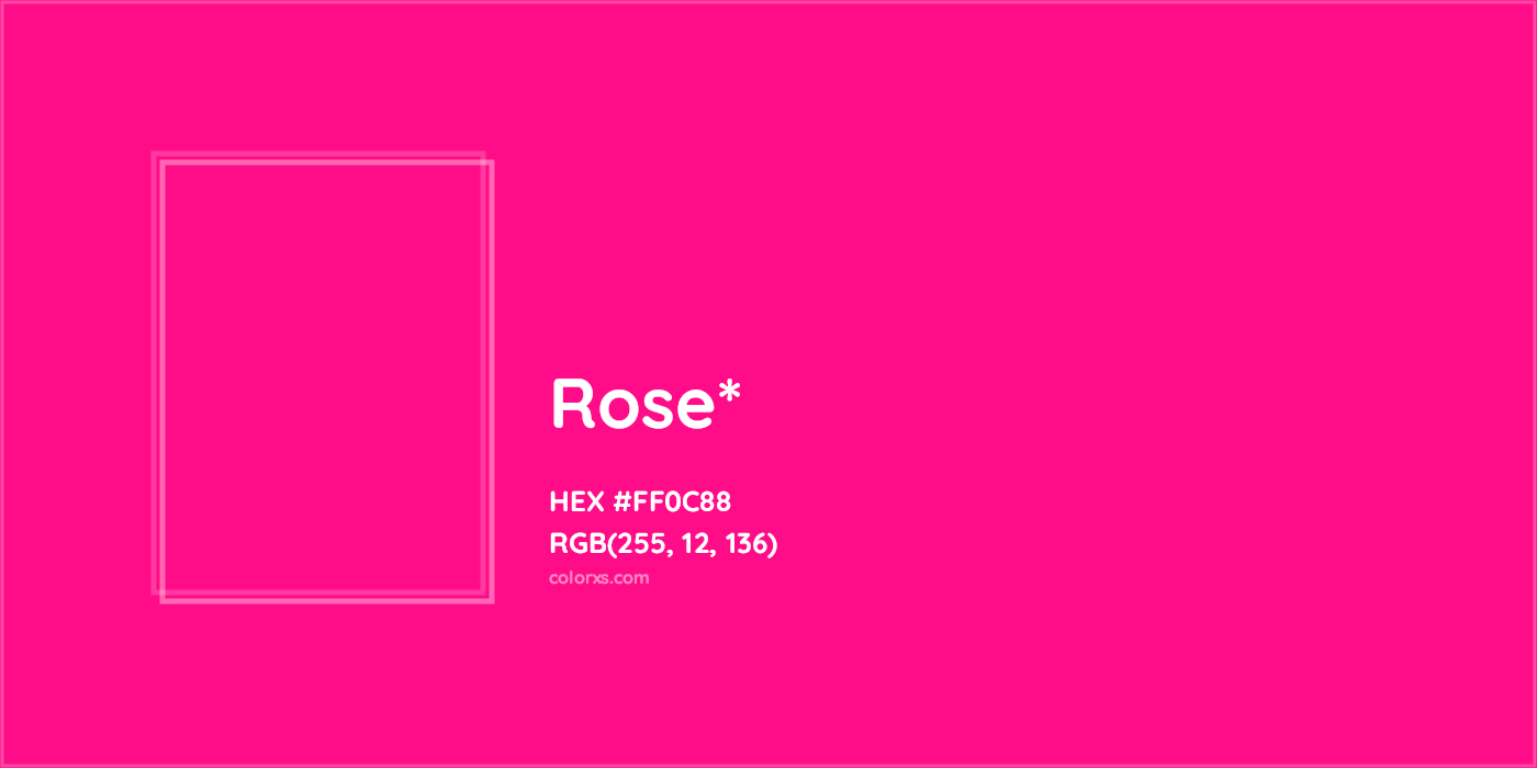 HEX #FF0C88 Color Name, Color Code, Palettes, Similar Paints, Images