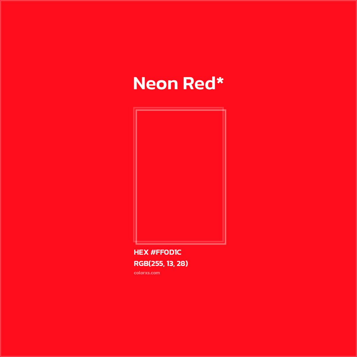 HEX #FF0D1C Color Name, Color Code, Palettes, Similar Paints, Images