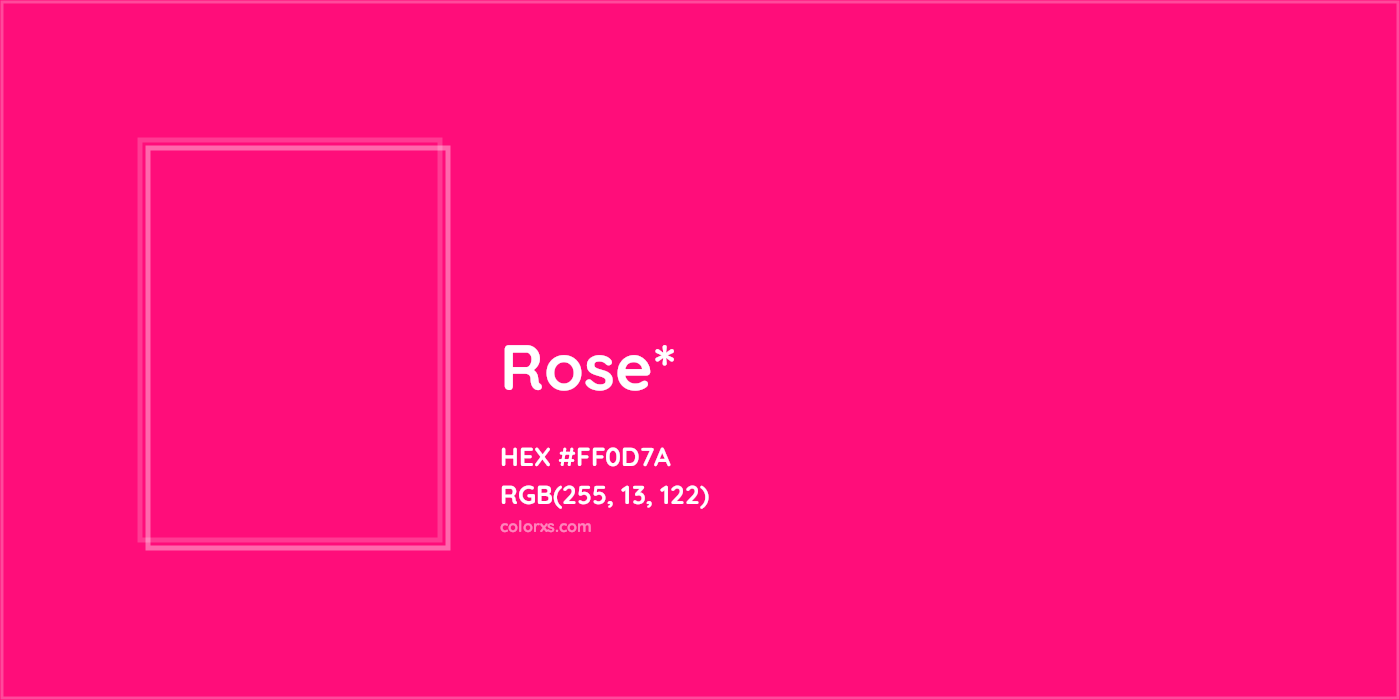 HEX #FF0D7A Color Name, Color Code, Palettes, Similar Paints, Images