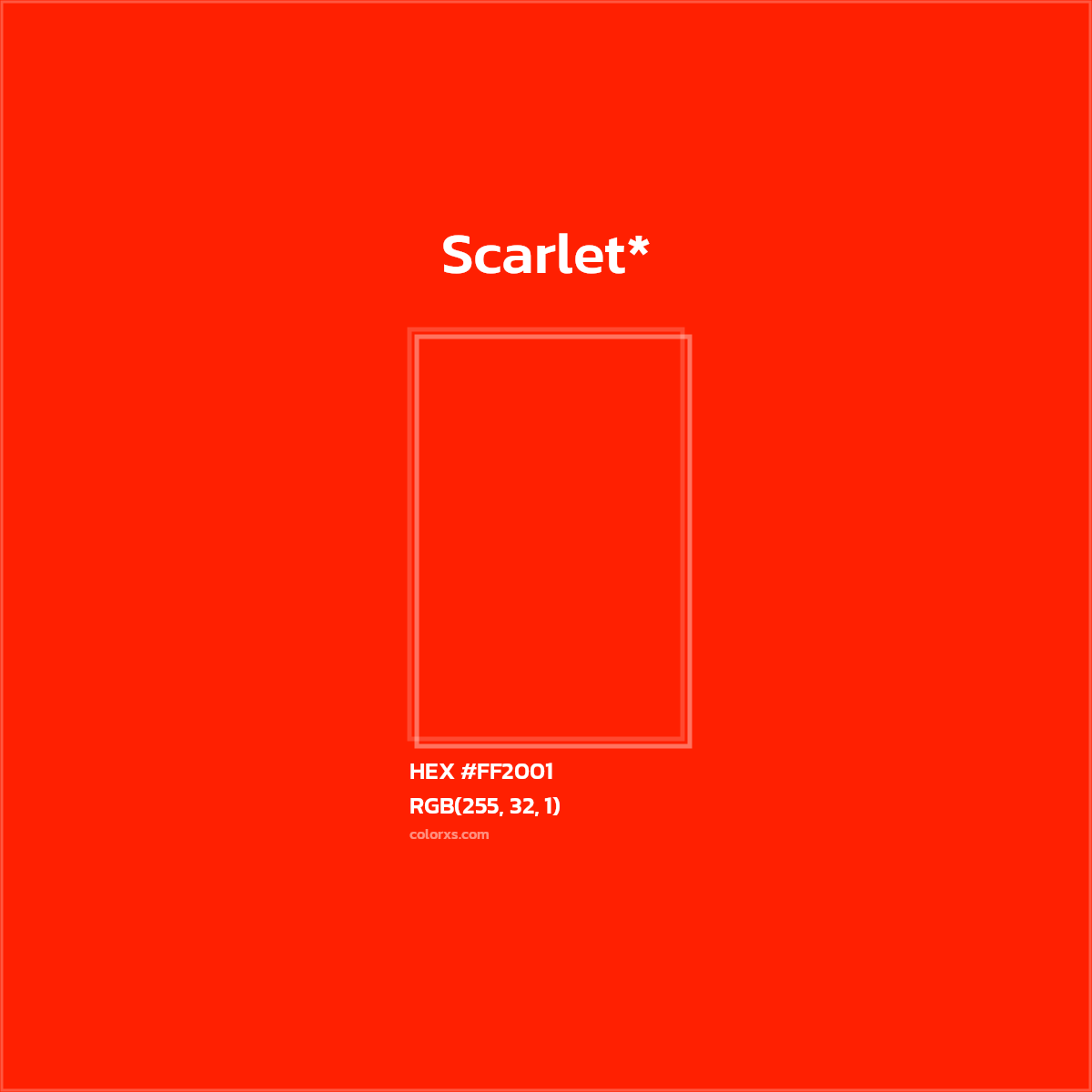HEX #FF2001 Color Name, Color Code, Palettes, Similar Paints, Images