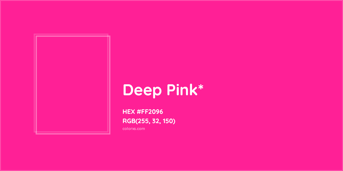 HEX #FF2096 Color Name, Color Code, Palettes, Similar Paints, Images