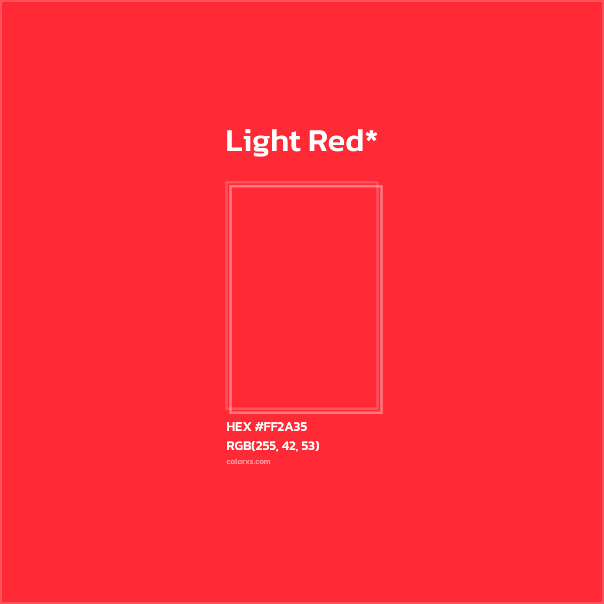 HEX #FF2A35 Color Name, Color Code, Palettes, Similar Paints, Images