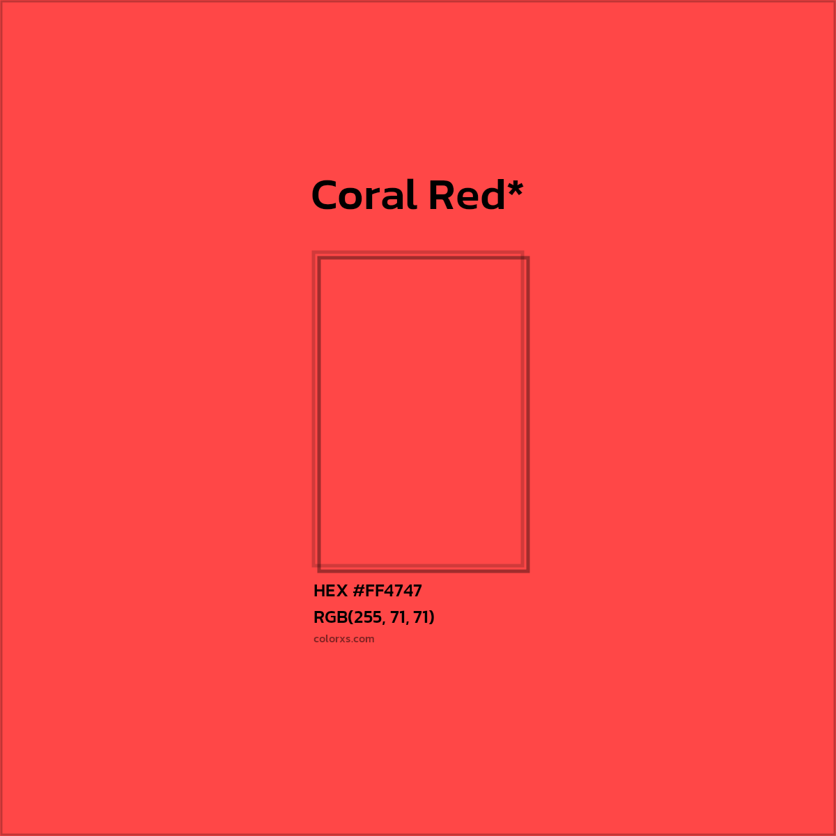 HEX #FF4747 Color Name, Color Code, Palettes, Similar Paints, Images