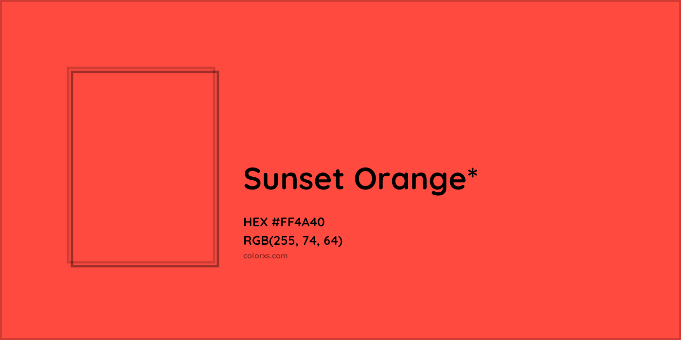 HEX #FF4A40 Color Name, Color Code, Palettes, Similar Paints, Images