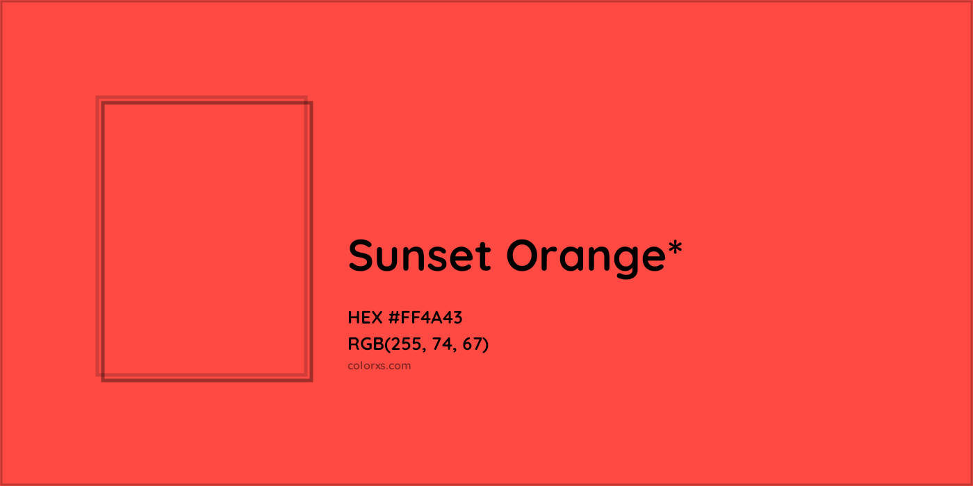 HEX #FF4A43 Color Name, Color Code, Palettes, Similar Paints, Images