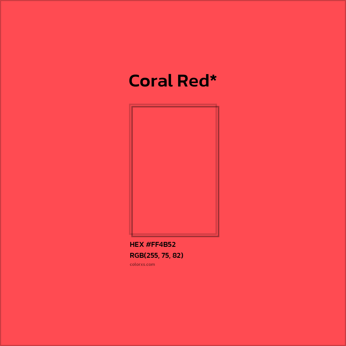 HEX #FF4B52 Color Name, Color Code, Palettes, Similar Paints, Images
